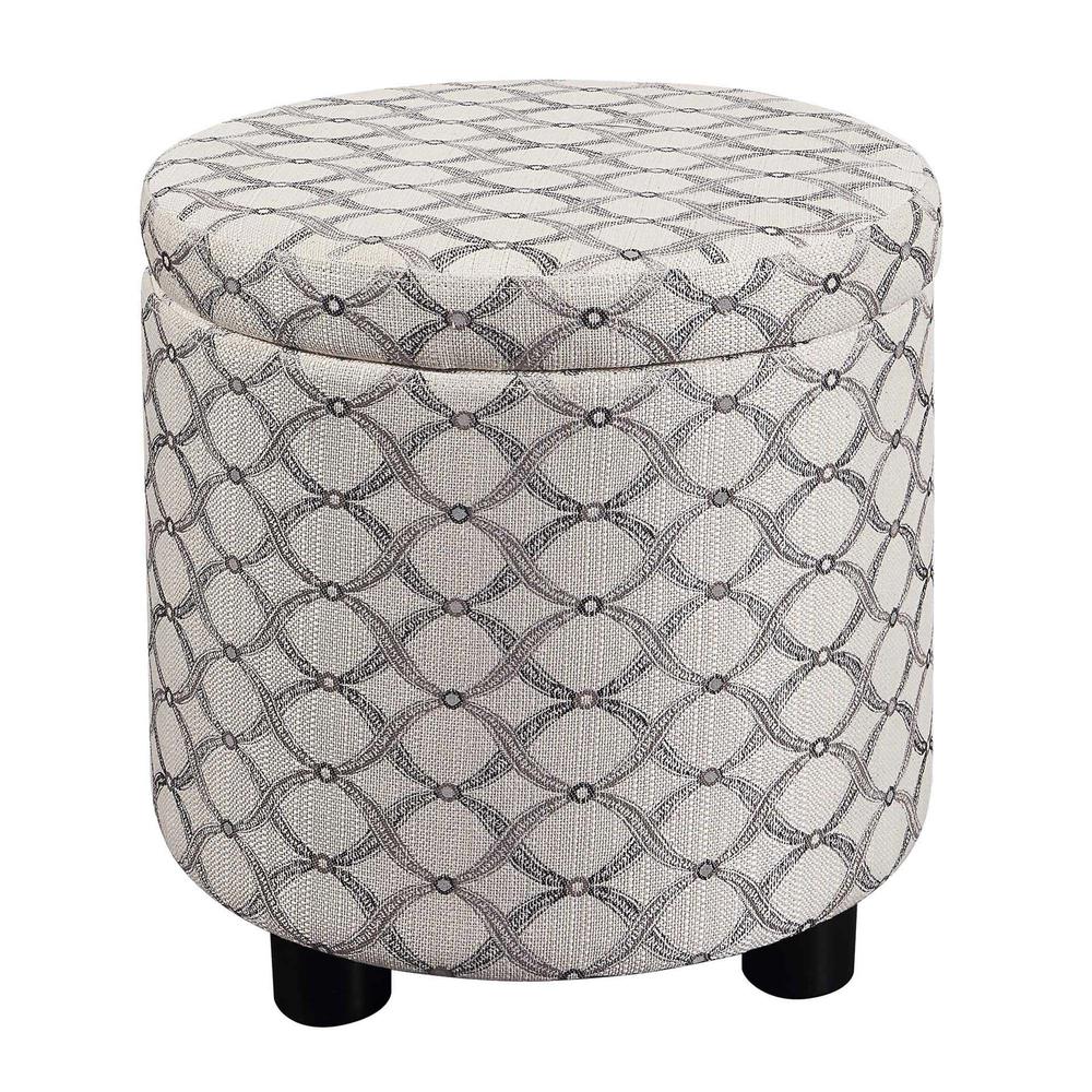 Designs 4 Comfort Round Accent Storage Ottoman with Reversible Tray Lid. Picture 1
