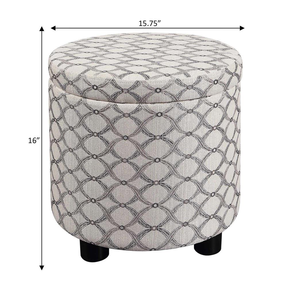 Designs 4 Comfort Round Accent Storage Ottoman with Reversible Tray Lid. Picture 5