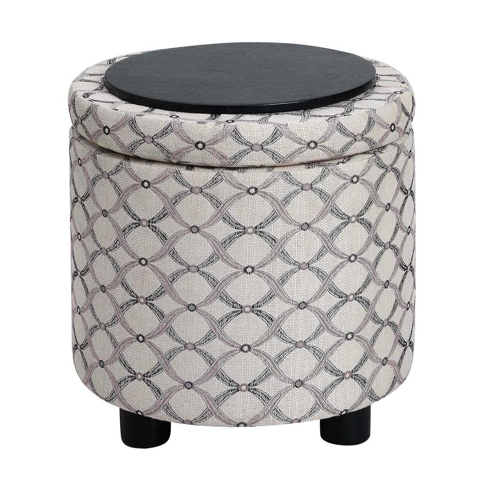 Designs 4 Comfort Round Accent Storage Ottoman with Reversible Tray Lid. Picture 4