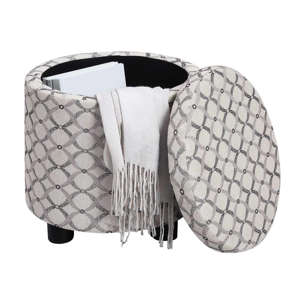 Designs 4 Comfort Round Accent Storage Ottoman with Reversible Tray Lid. Picture 3