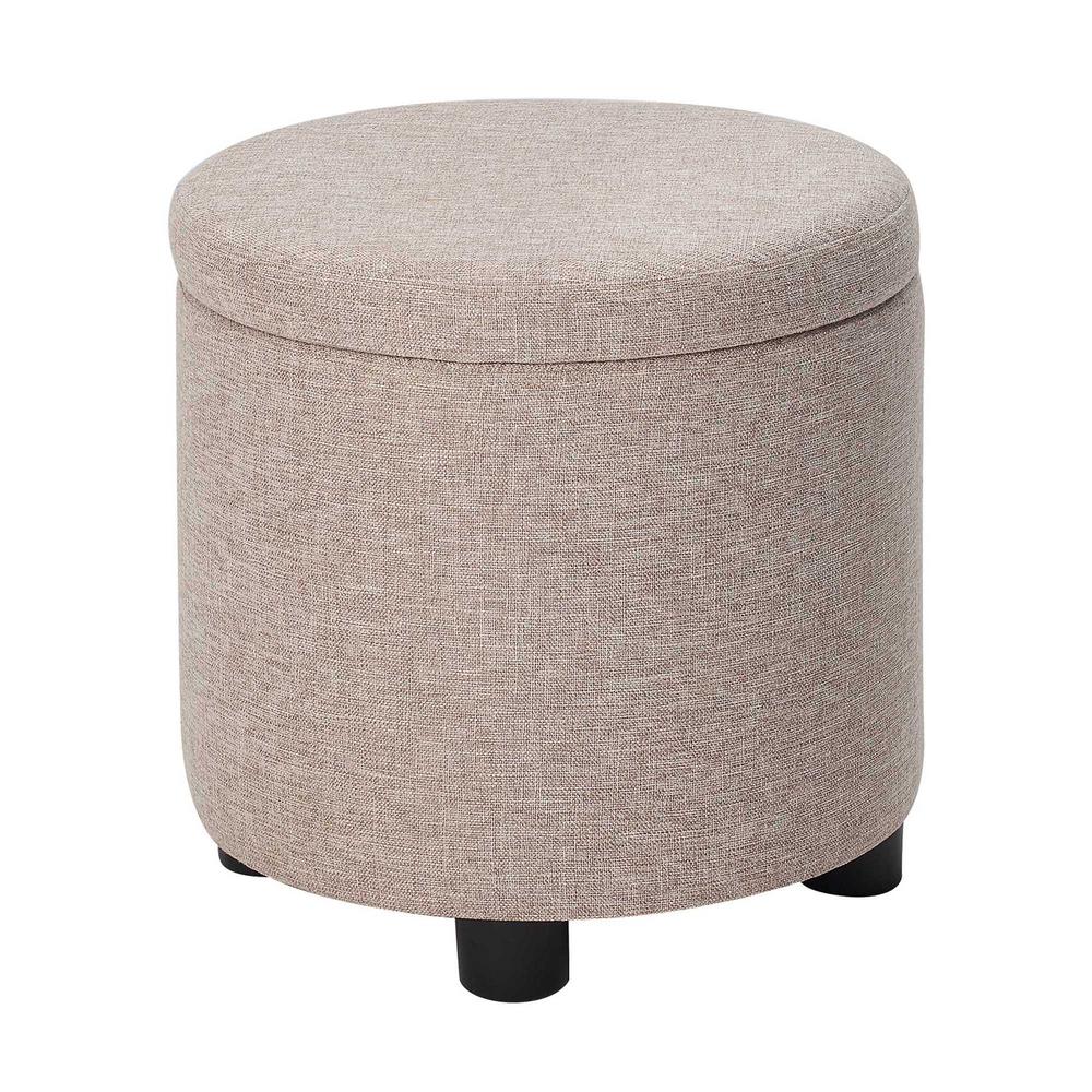 Designs 4 Comfort Round Accent Storage Ottoman with Reversible Tray Lid. Picture 1