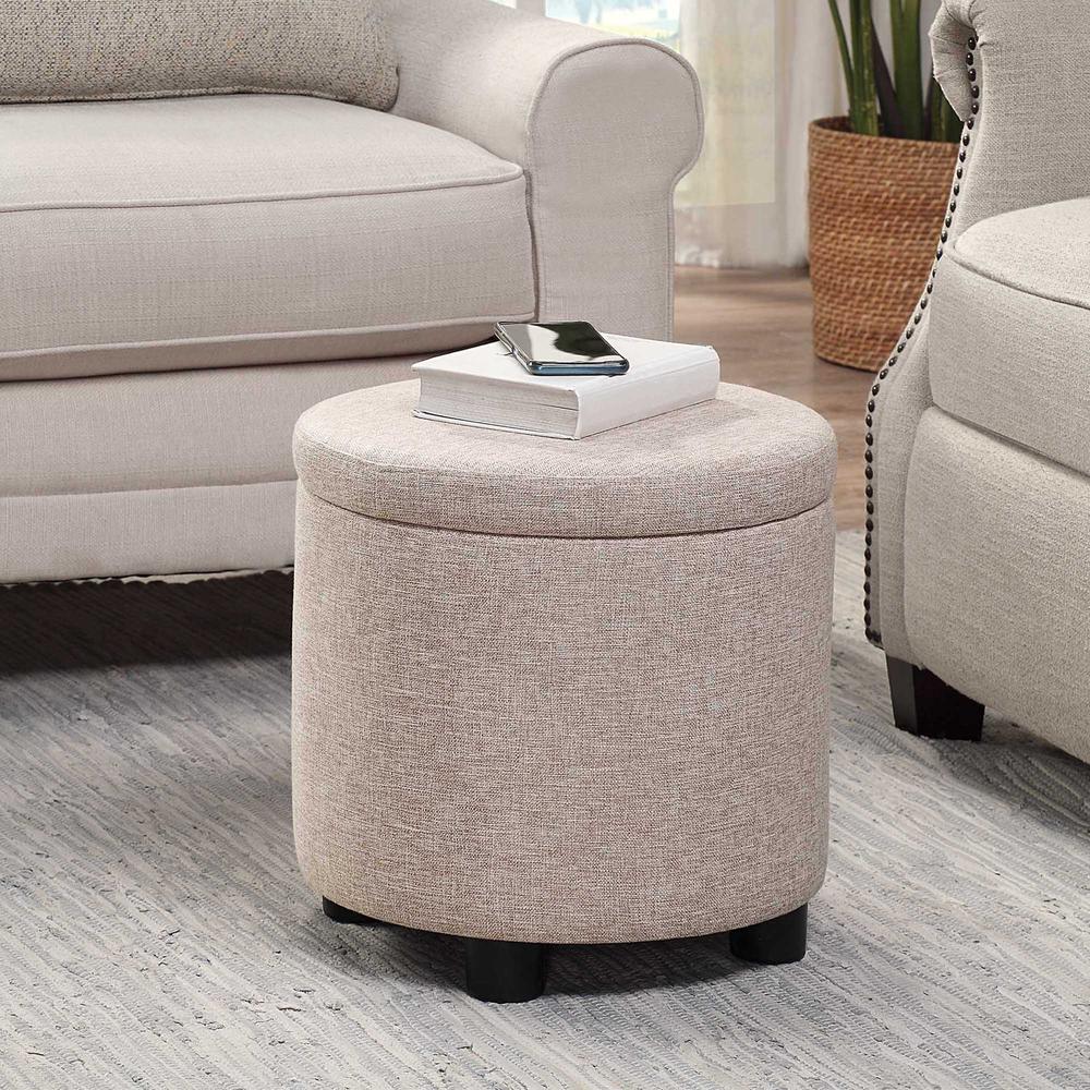 Designs 4 Comfort Round Accent Storage Ottoman with Reversible Tray Lid. Picture 2