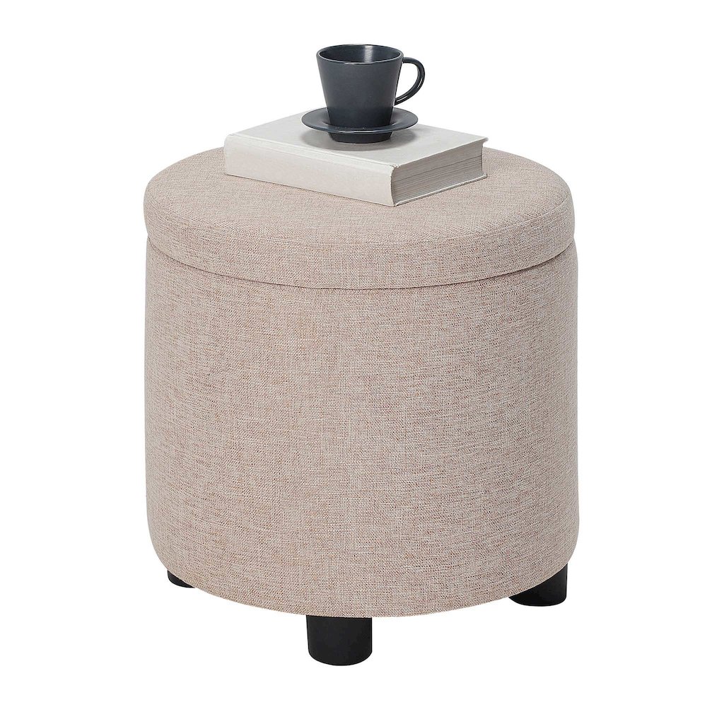 Designs 4 Comfort Round Accent Storage Ottoman with Reversible Tray Lid. Picture 3