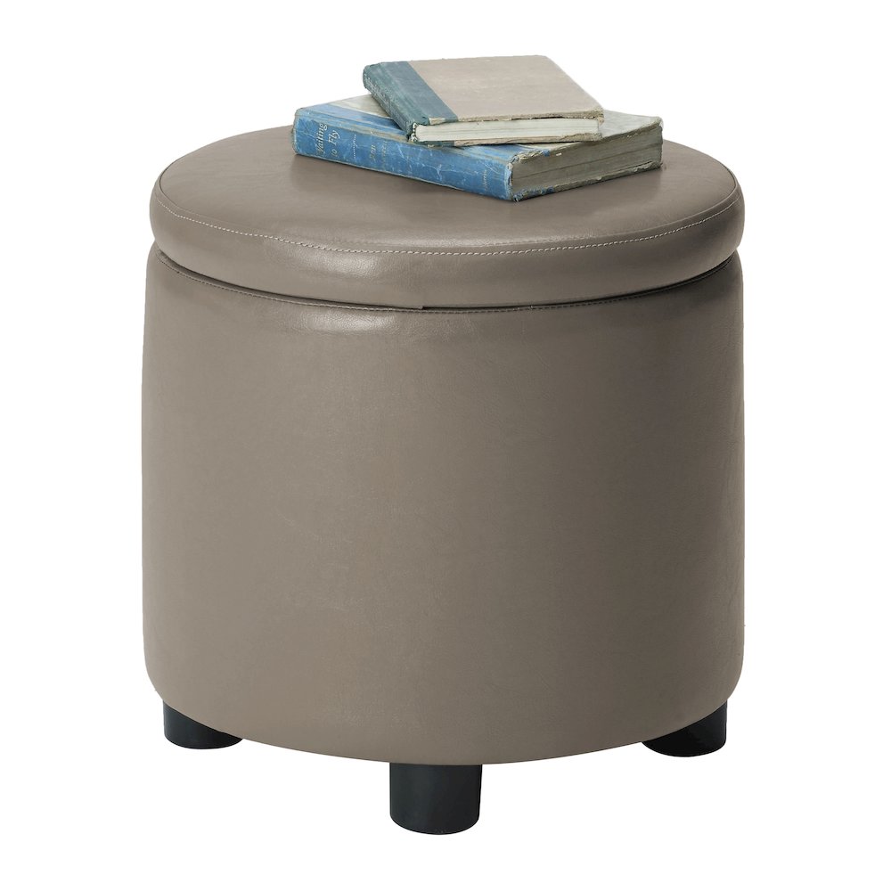Designs 4 Comfort Round Accent Storage Ottoman with Reversible Tray Lid. Picture 3