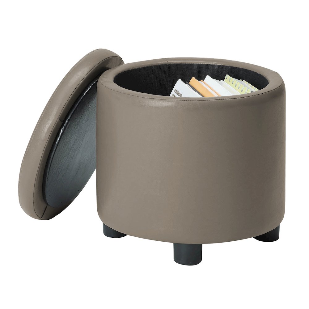 Designs 4 Comfort Round Accent Storage Ottoman with Reversible Tray Lid. Picture 5