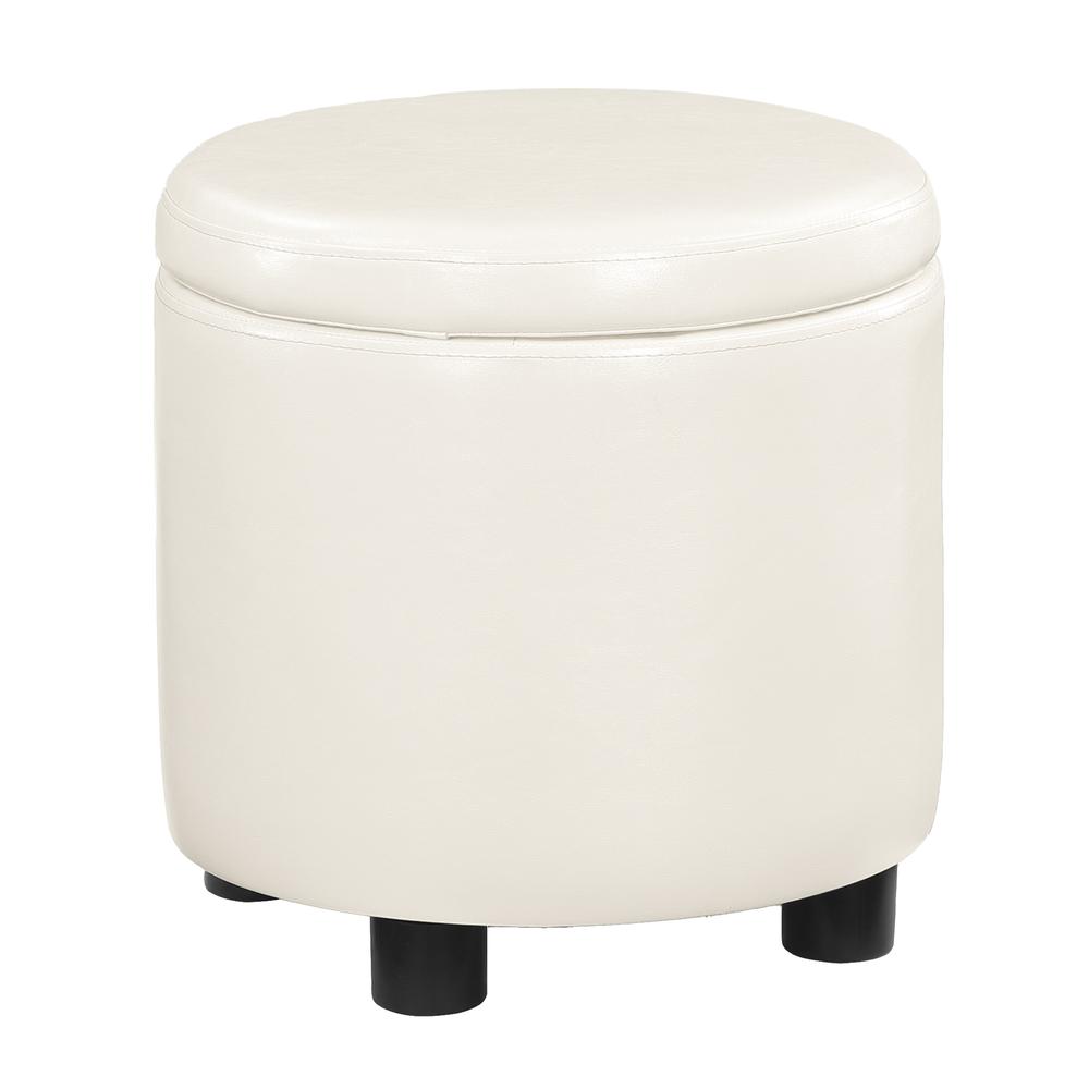 Designs 4 Comfort Round Accent Storage Ottoman with Reversible Tray Lid. Picture 1