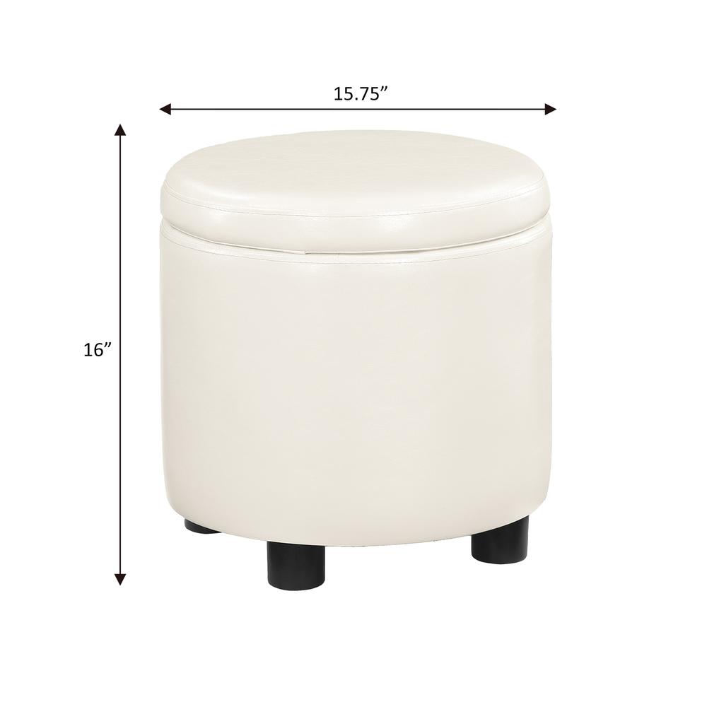 Designs 4 Comfort Round Accent Storage Ottoman with Reversible Tray Lid. Picture 6