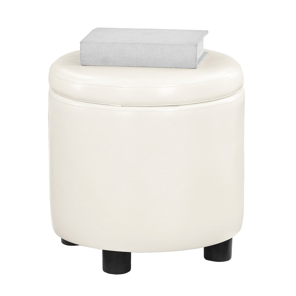 Designs 4 Comfort Round Accent Storage Ottoman with Reversible Tray Lid. Picture 3
