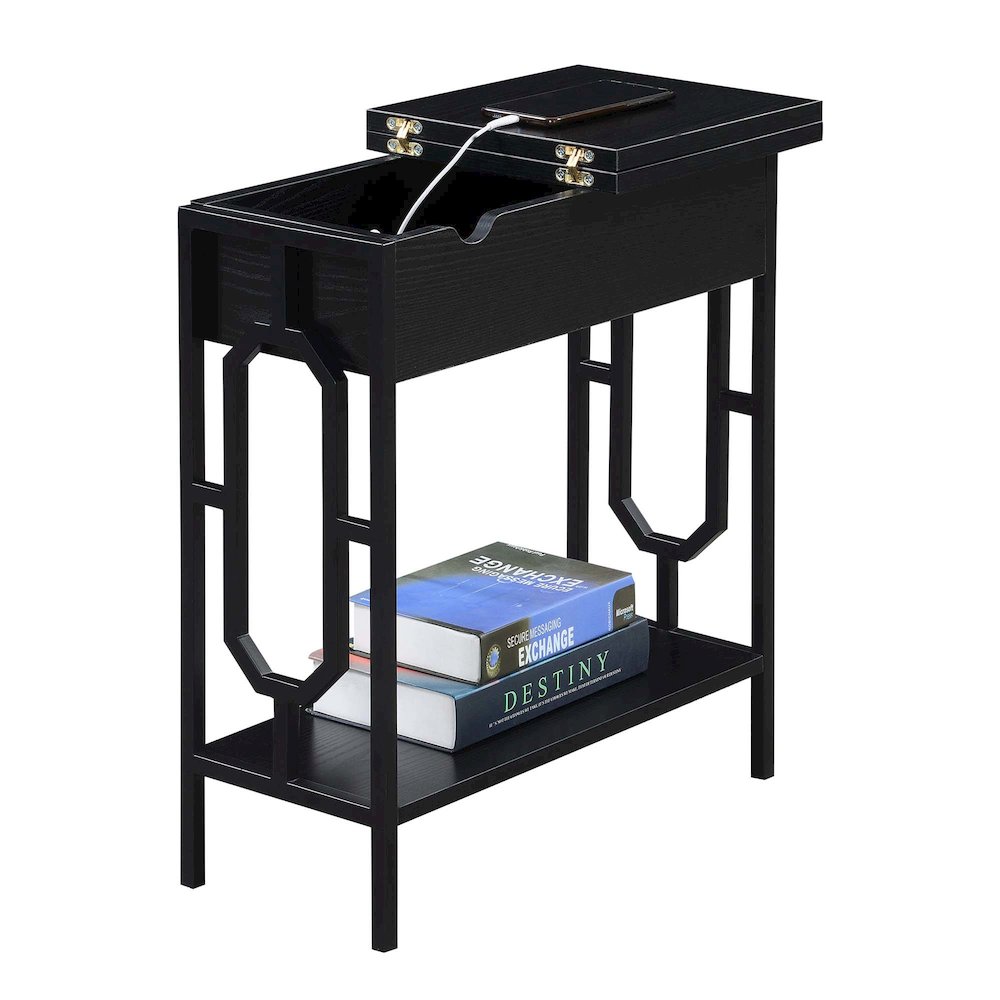 Omega Flip Top End Table with Charging Station*. Picture 3