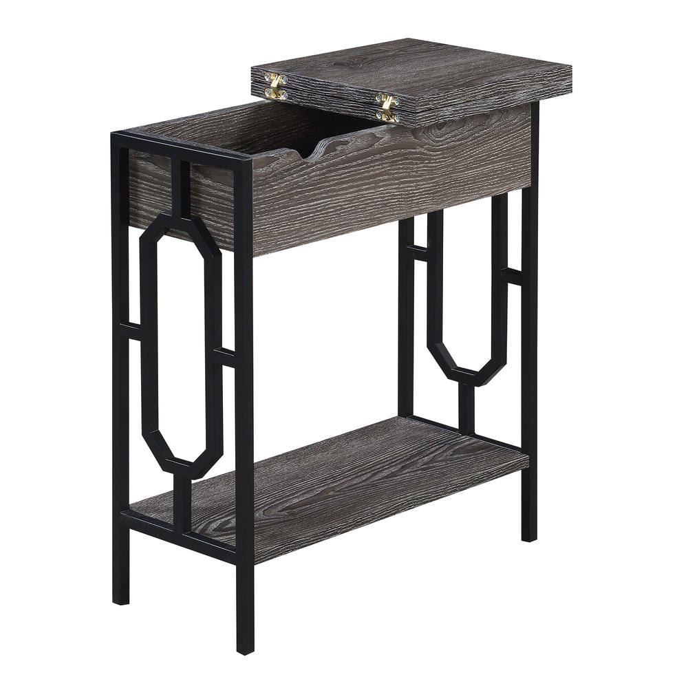Omega Flip Top End Table with Charging Station. Picture 1