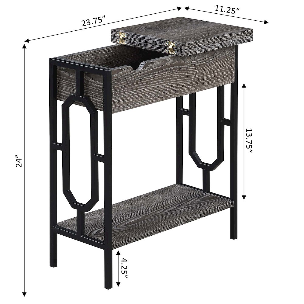 Omega Flip Top End Table with Charging Station. Picture 7