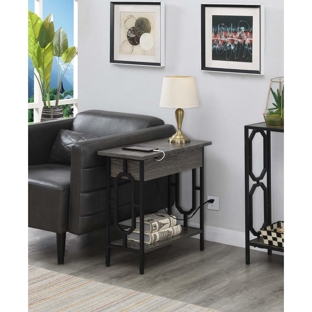 Omega Flip Top End Table with Charging Station. Picture 6
