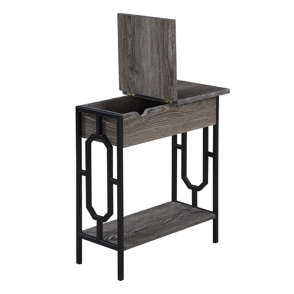 Omega Flip Top End Table with Charging Station. Picture 3