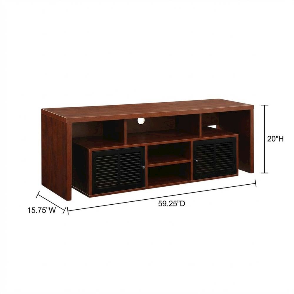 Cherry wood TV stand with melamine veneer and ample storage space. Picture 7