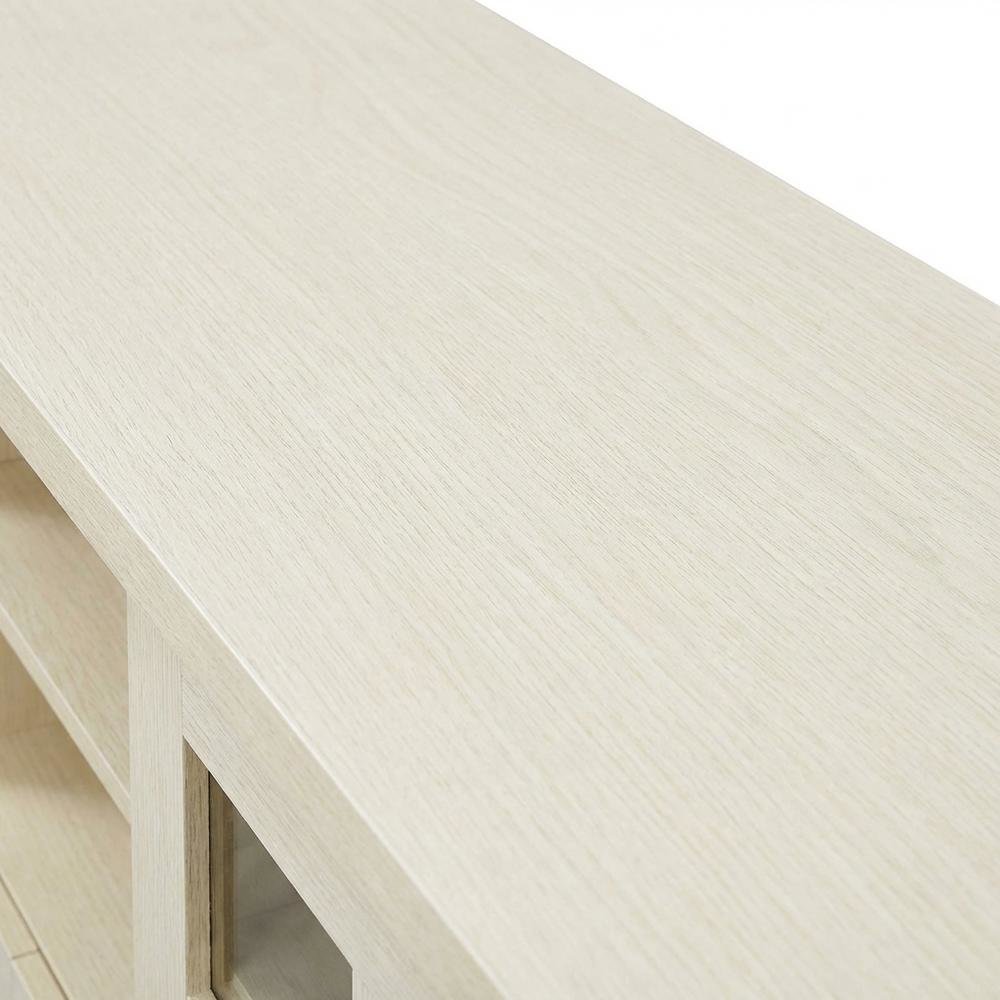Beige Wooden TV Stand with Storage Cabinets and Shelves for Up to 65-Inch TVs. Picture 5