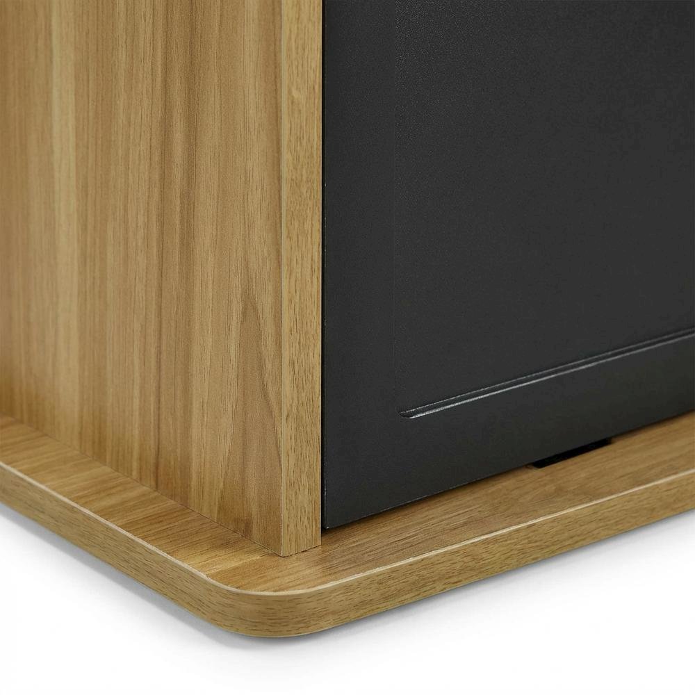 Modern Brown TV Stand with 3 Storage Cabinets and Shelf for 55-Inch TVs. Picture 6