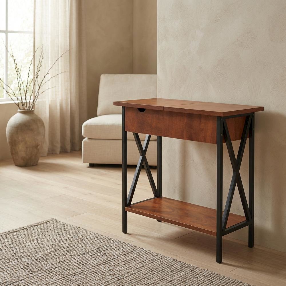 Small coffee table with flip top functionality and compact design. Picture 3