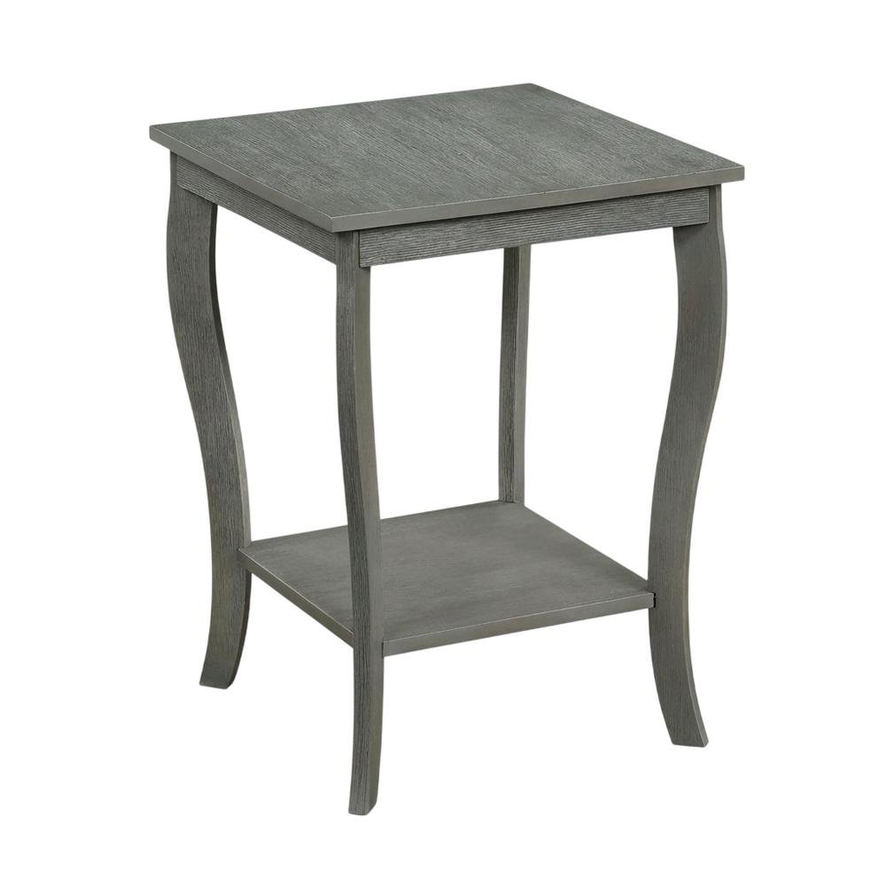 Square End Table with Wirebrush Dark Gray Finish and Modern Design. Picture 1