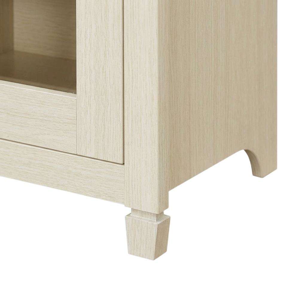 Beige Wooden TV Stand with Storage Cabinets and Shelves for Up to 65-Inch TVs. Picture 6