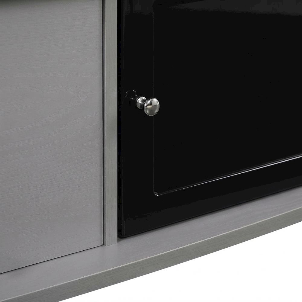Gray TV Stand with 3 Cabinets and Shelf for 55-Inch TVs. Picture 6