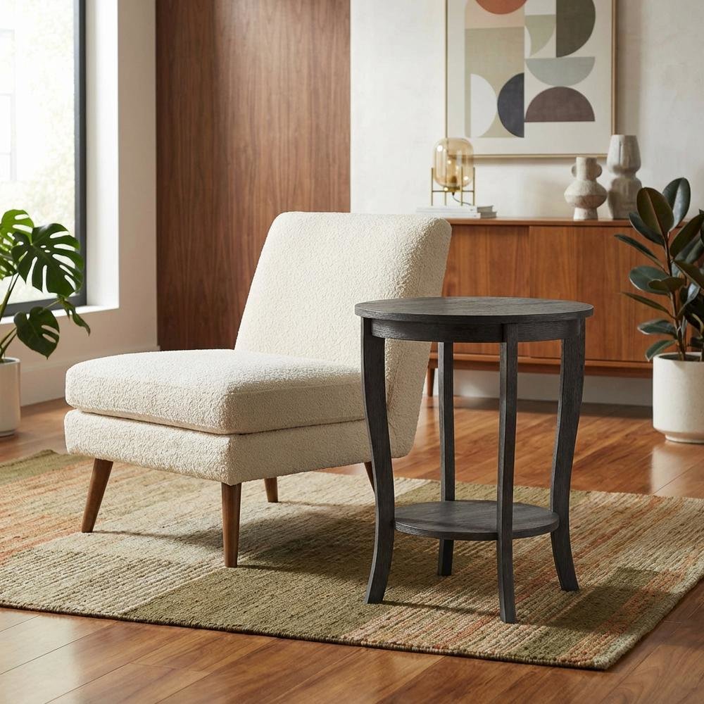 Vintage-Style Round End Table for Living Room or Bedroom. Picture 3