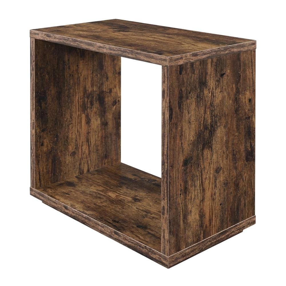 Barnwood Finish End Table with Shelving for Living Room or Bedroom. Picture 1