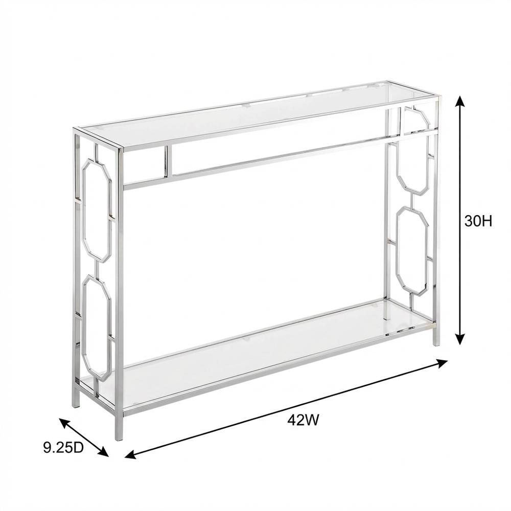 Modern Chrome Console Table with Sleek Finish and Elegant Design. Picture 7