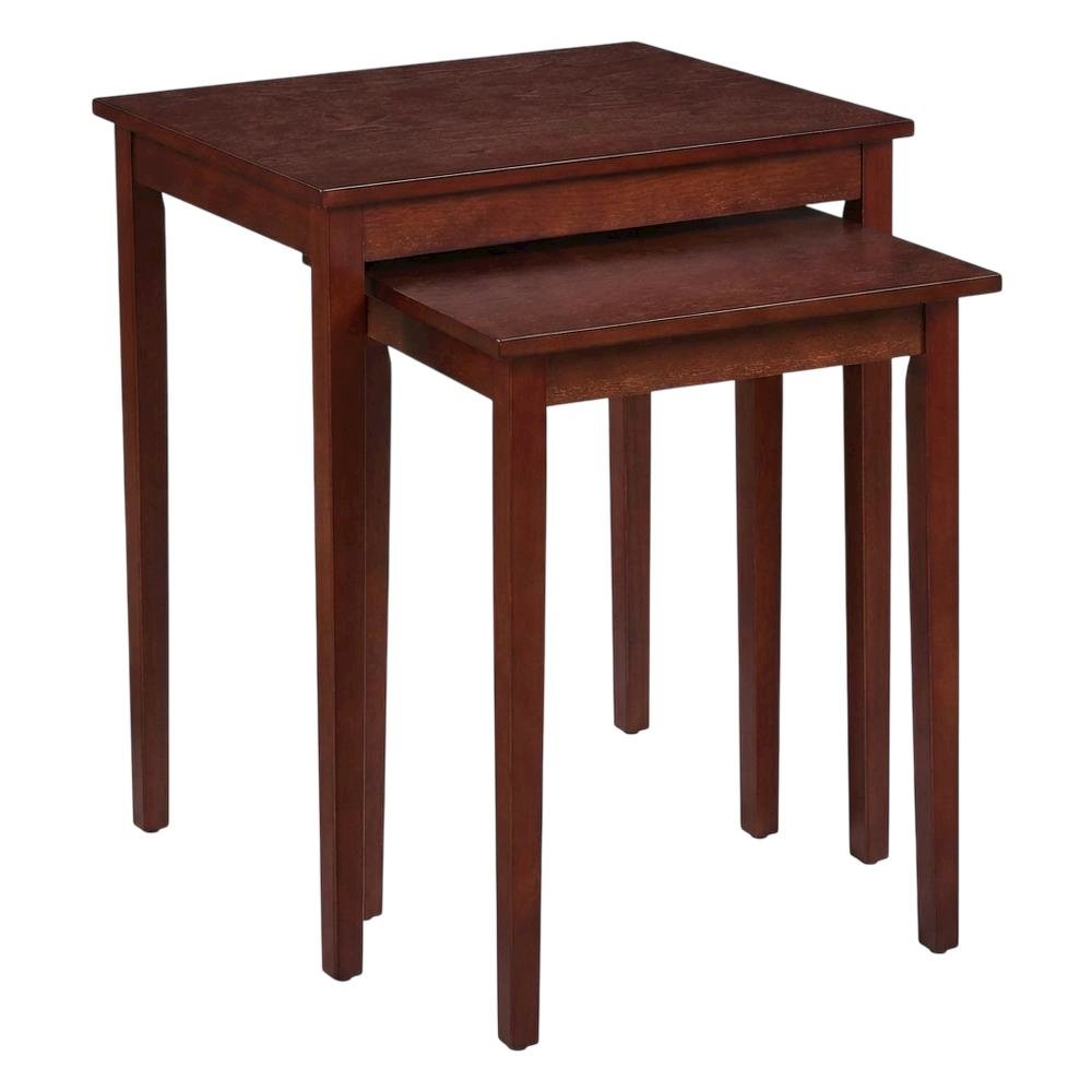 Wood Finish End Tables with Storage Shelves for Living Room and Bedroom. Picture 1