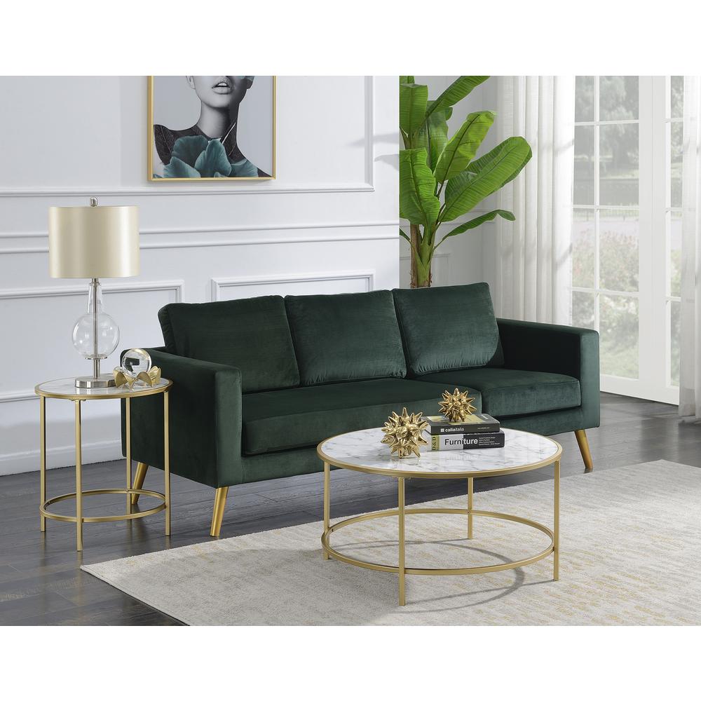 Gold Coast Faux Marble Round Coffee Table. Picture 7