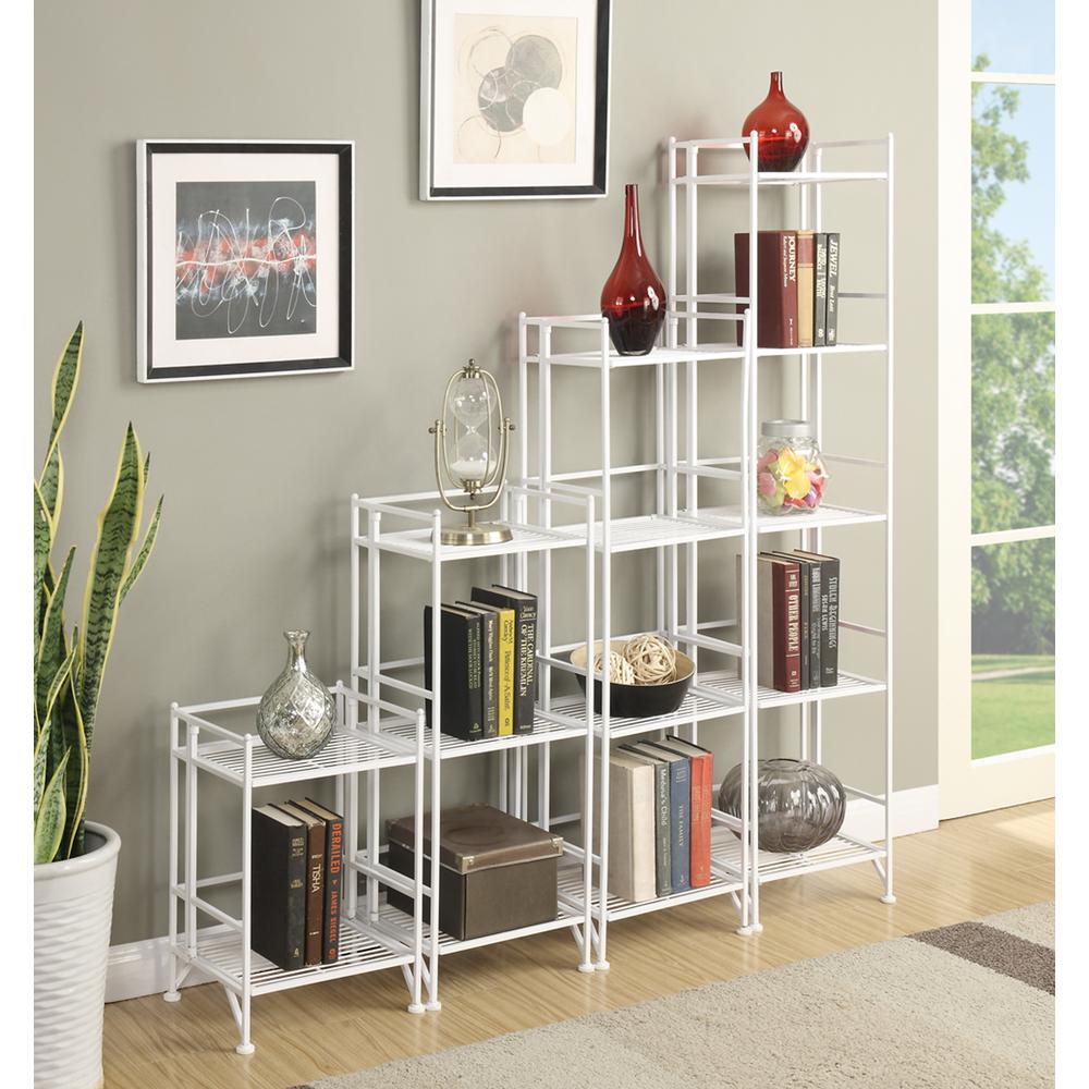 Xtra Storage 4 Tier Folding Metal Shelf White. Picture 2