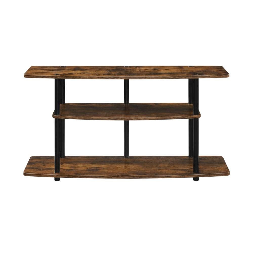Brown 3-Tier TV Stand for Up to 46-Inch Screens with Storage Shelves. Picture 4