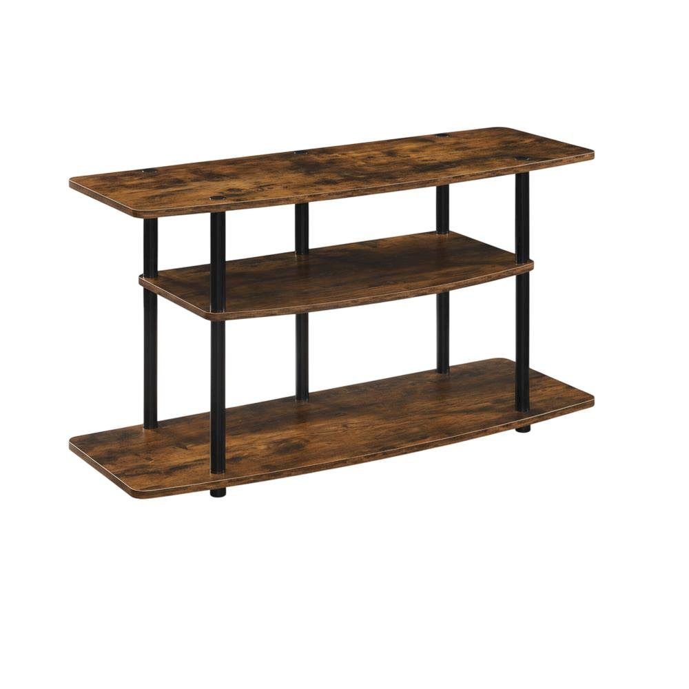 Brown 3-Tier TV Stand for Up to 46-Inch Screens with Storage Shelves. Picture 1