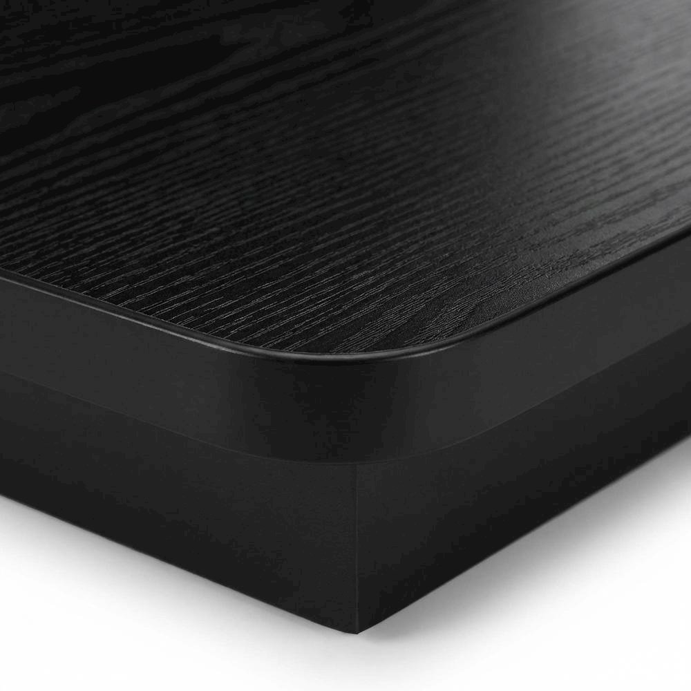 Black TV Stand, Swivel Riser, 37-Inch Screens, Particle Board Construction. Picture 6