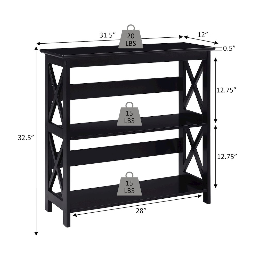 Oxford 3 Tier Bookcase. Picture 6