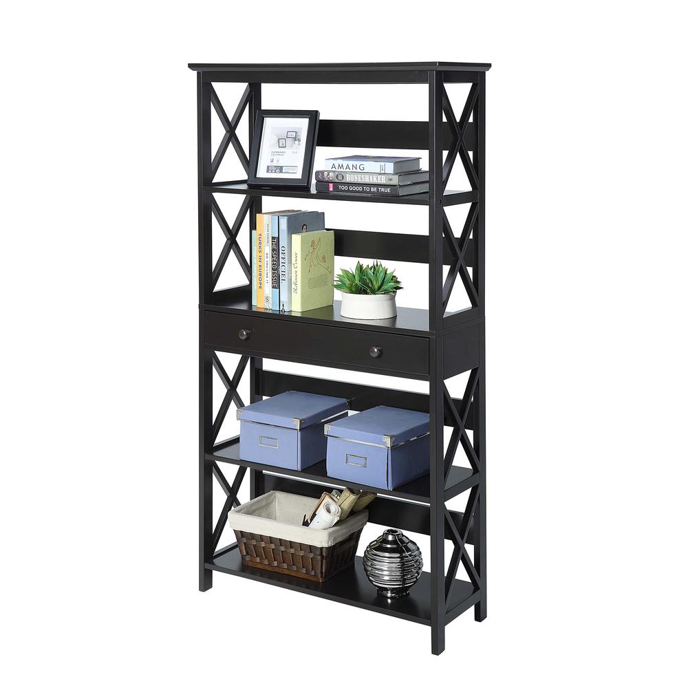 Oxford 5 Tier Bookcase with Drawer. Picture 3