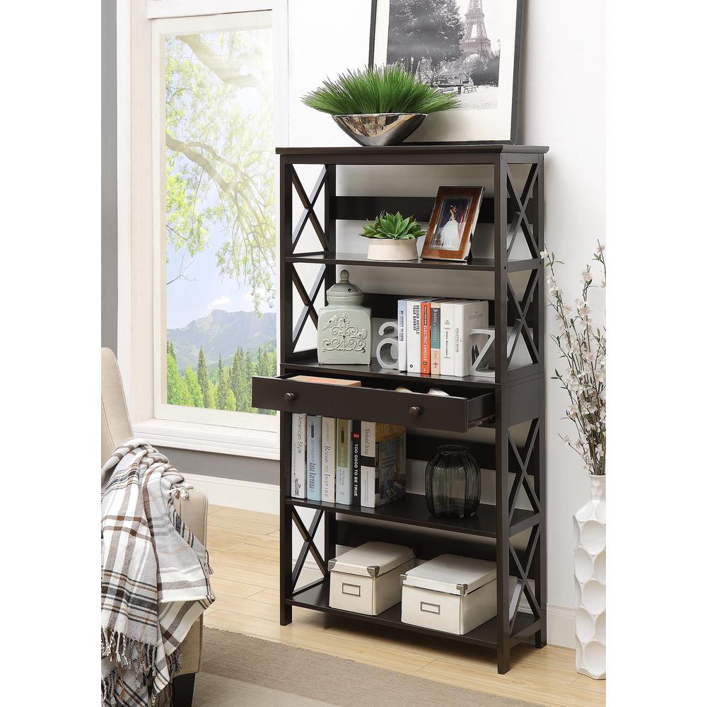 Oxford 5 Tier Bookcase with Drawer. Picture 2