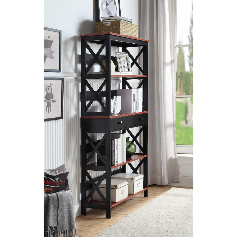 Oxford 5 Tier Bookcase with Drawer. Picture 2