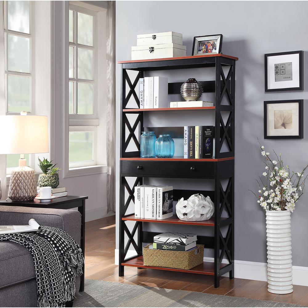 Oxford 5 Tier Bookcase with Drawer. Picture 4