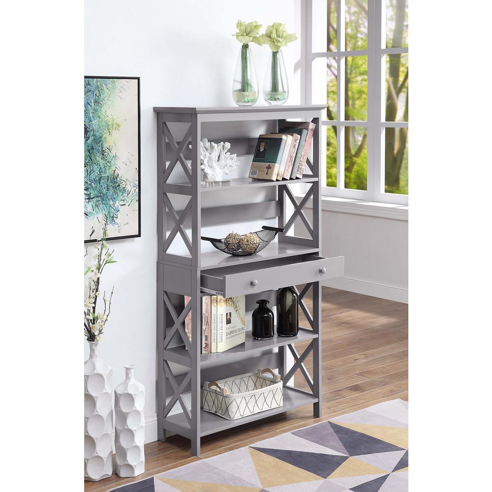 Oxford 5 Tier Bookcase with Drawer. Picture 2
