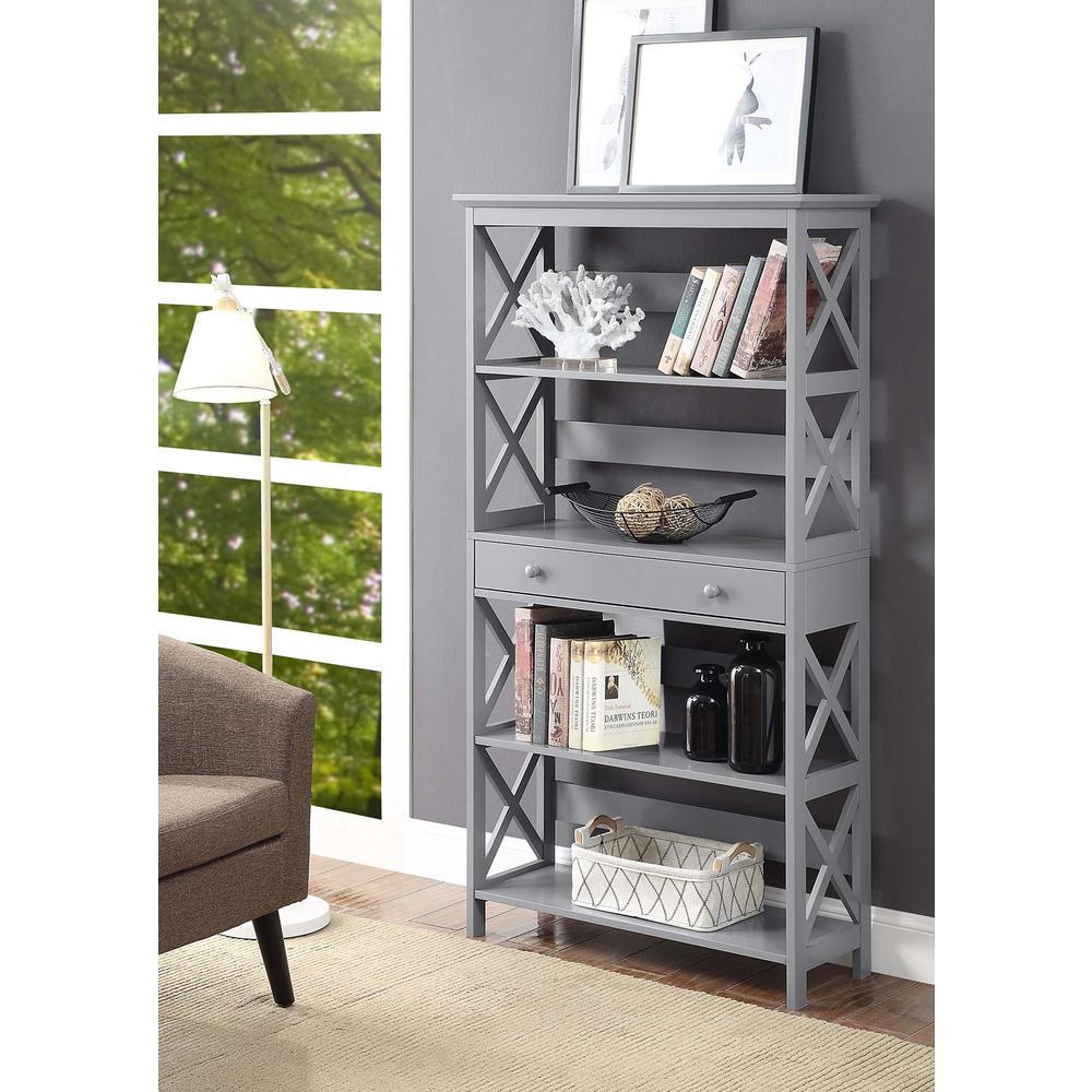 Oxford 5 Tier Bookcase with Drawer. Picture 3