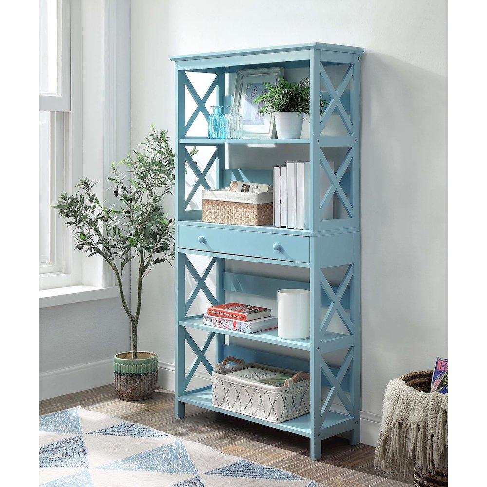 Oxford 5 Tier Bookcase with Drawer. Picture 2