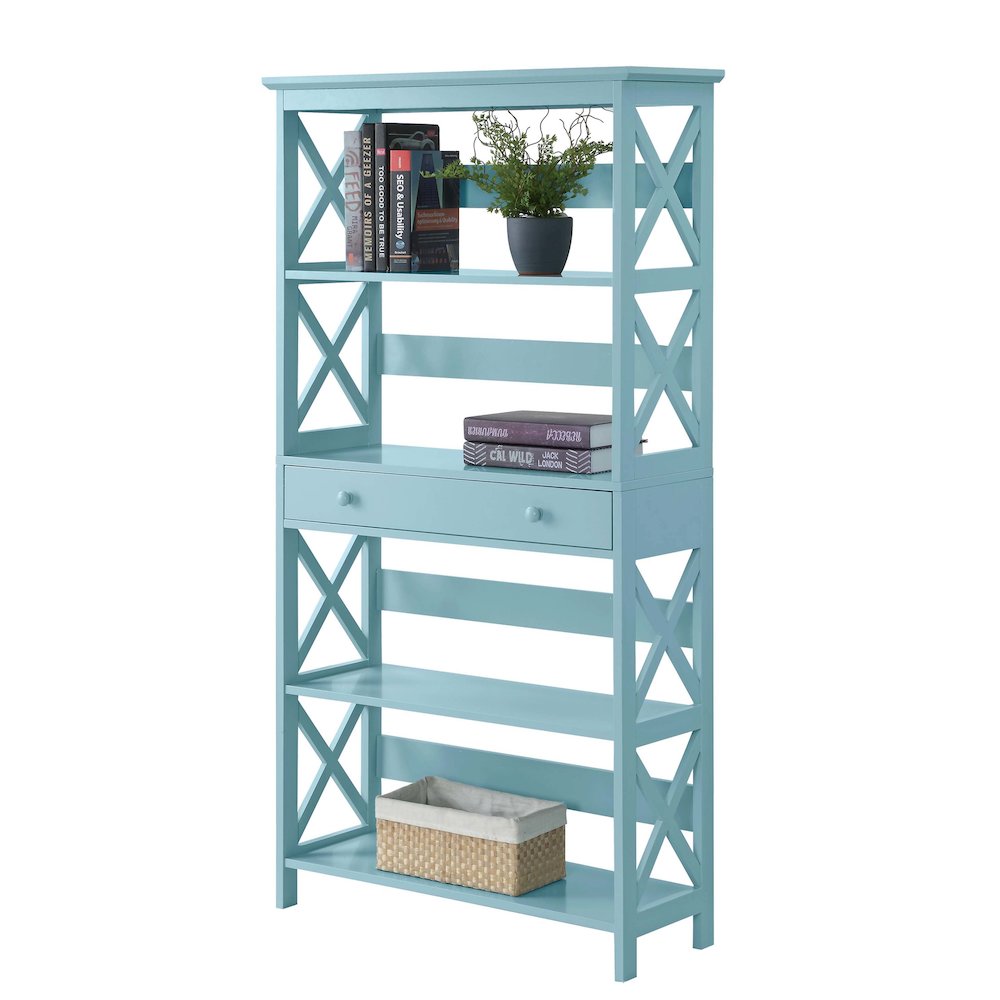 Oxford 5 Tier Bookcase with Drawer. Picture 3