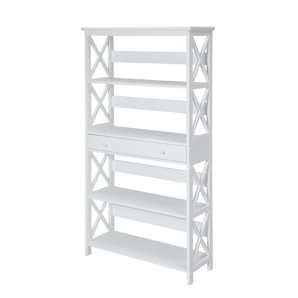 Oxford 5 Tier Bookcase with Drawer. Picture 1