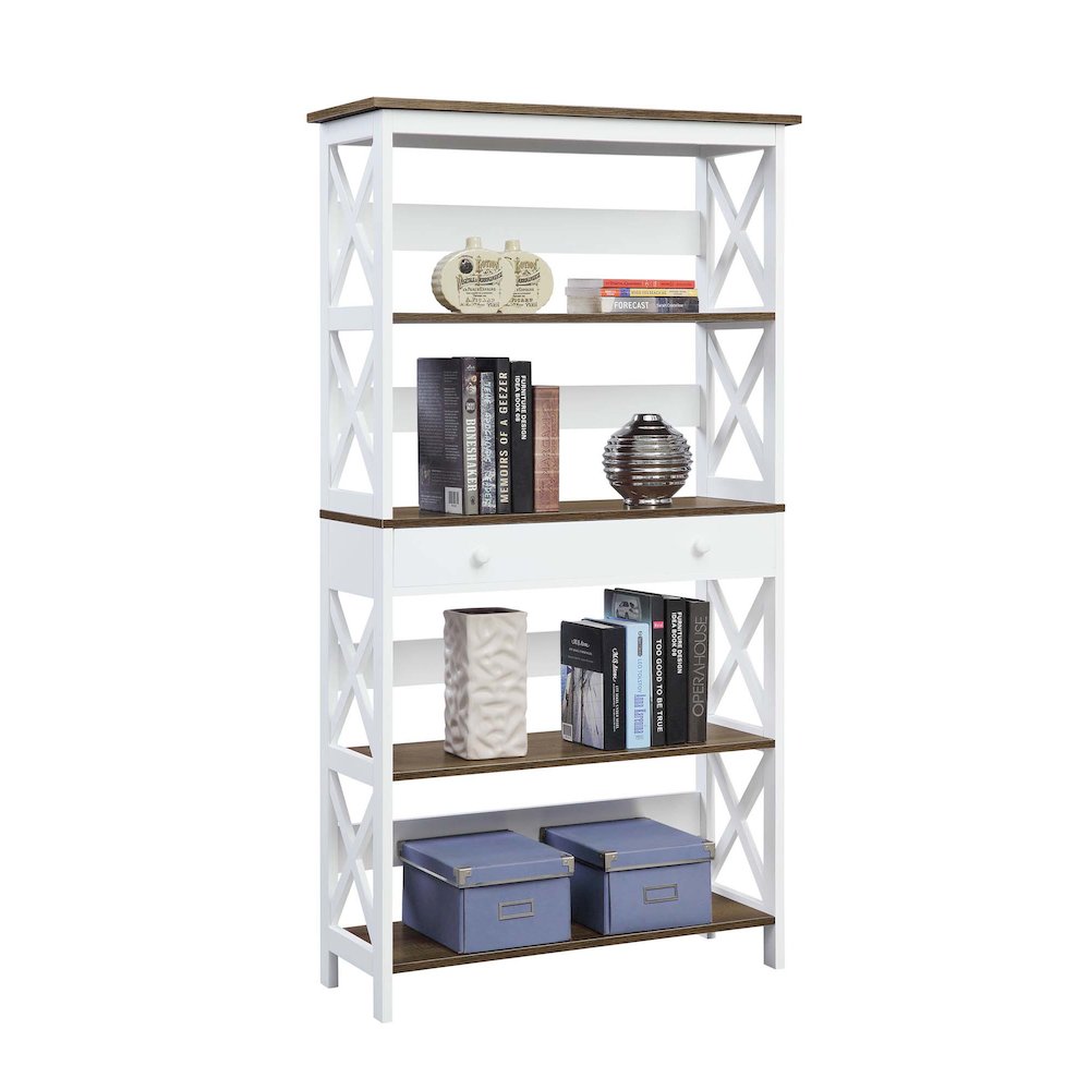 Oxford 5 Tier Bookcase with Drawer. Picture 3