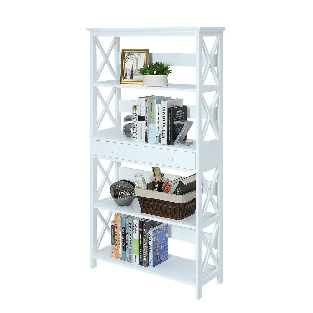 Oxford 5 Tier Bookcase with Drawer. Picture 4