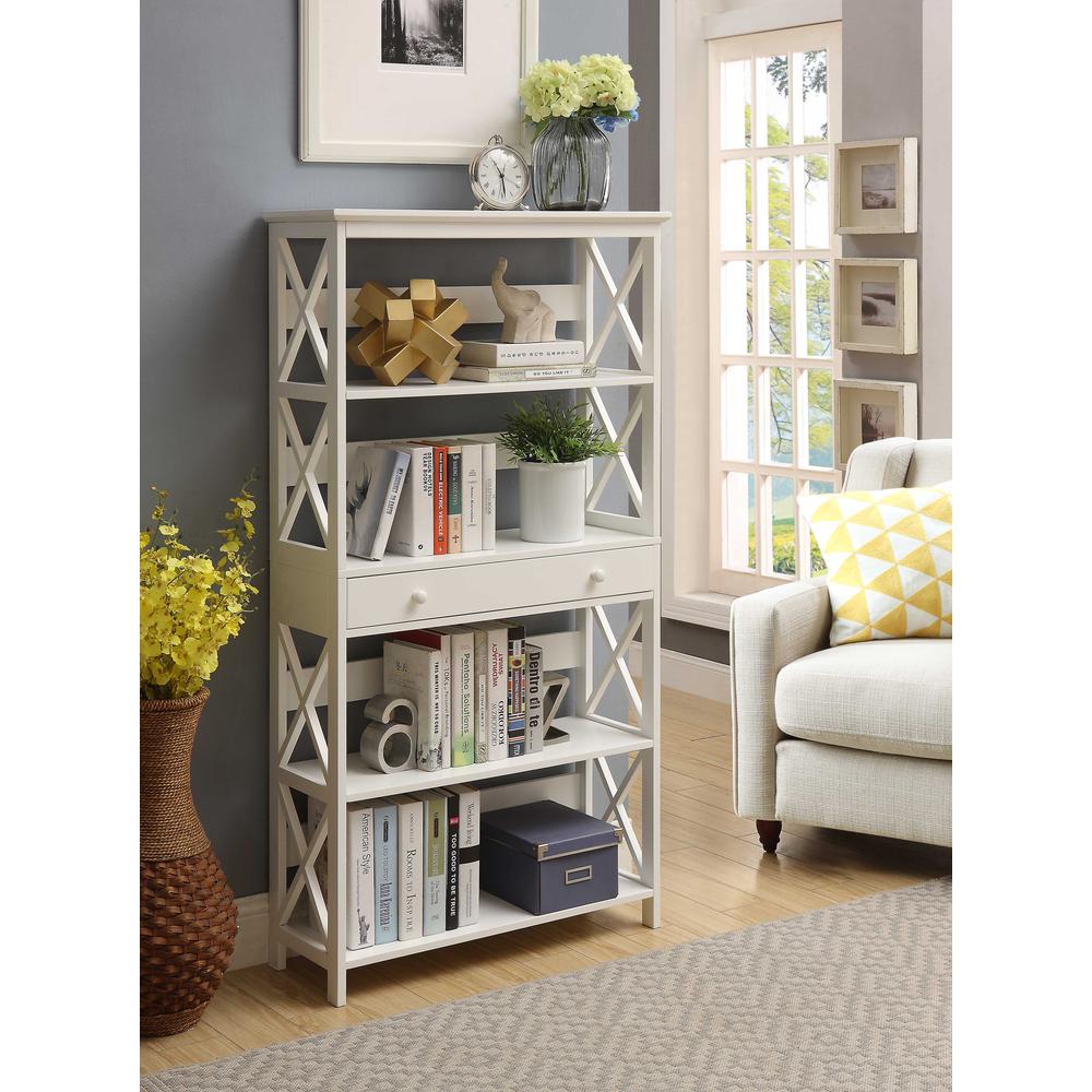 Oxford 5 Tier Bookcase with Drawer. Picture 2