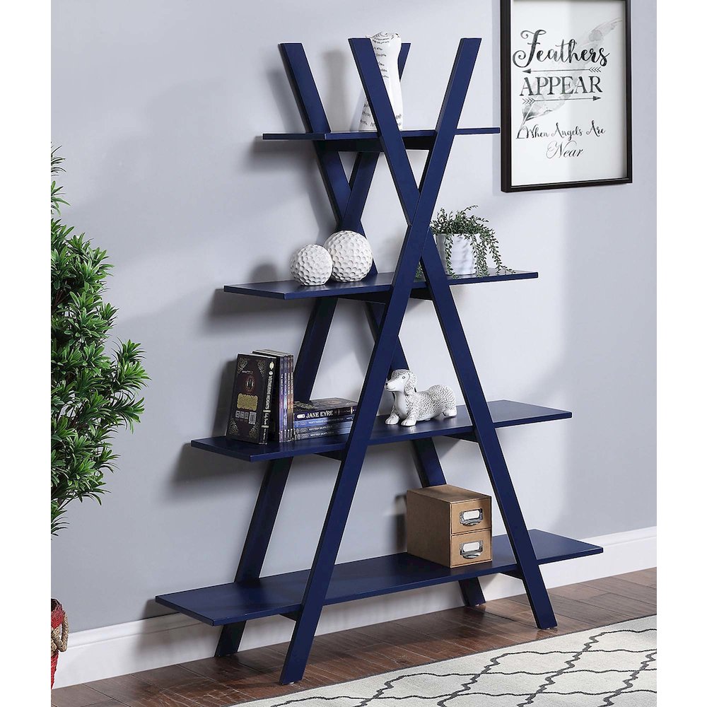 Oxford A Frame Bookshelf, Cobalt Blue. Picture 2