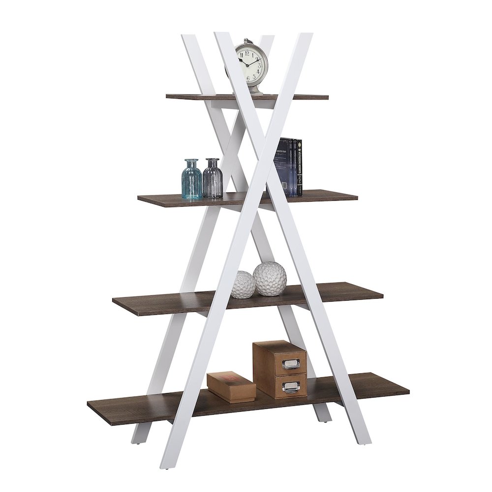 Oxford A Frame Bookshelf, Driftwood/White. Picture 3