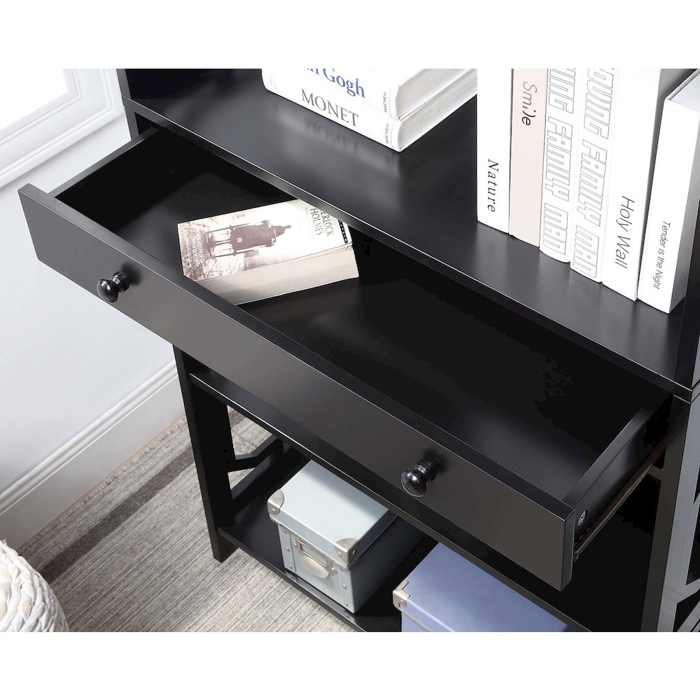 Omega 5 Tier Bookcase with Drawer, Espresso. Picture 4