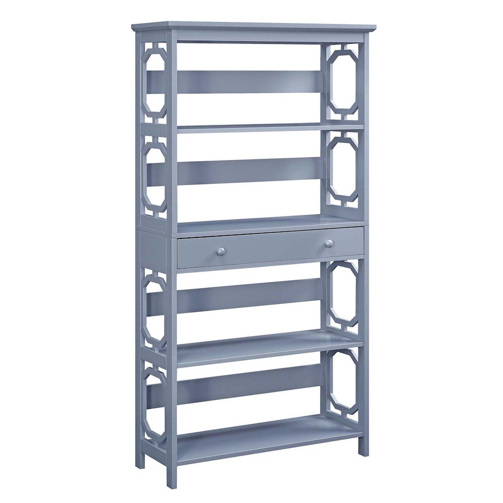 Omega 5 Tier Bookcase with Drawer. Picture 1